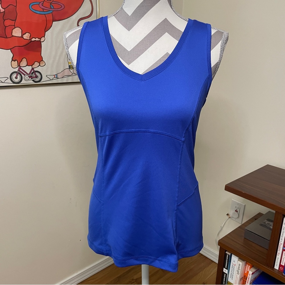 Royal Blue Small Tek Gear Drytek Sports Stretchy Tank Top Seams
